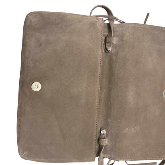 Michael Kors Collection gray/taupe small fringed suede shoulder bag - Picture 10 of 15